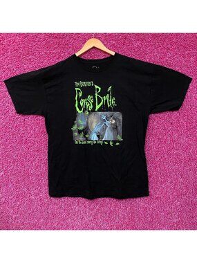 Tim Burton's Corpse Bride "Can the Dead Marry the Living?" Graphic T-Shirt XL